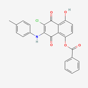 6-Chloro-4-hydroxy-5,8-dioxo-7-(4-toluidino)-5,8-dihydro-1-naphthalenyl benzoate