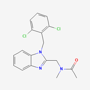 molecular formula C18H17Cl2N3O B11054727 N-{[1-(2,6-dichlorobenzyl)-1H-benzimidazol-2-yl]methyl}-N-methylacetamide 