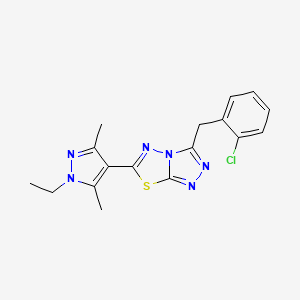 3-(2-chlorobenzyl)-6-(1-ethyl-3,5-dimethyl-1H-pyrazol-4-yl)[1,2,4]triazolo[3,4-b][1,3,4]thiadiazole