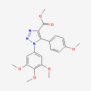 molecular formula C20H21N3O6 B11054755 methyl 5-(4-methoxyphenyl)-1-(3,4,5-trimethoxyphenyl)-1H-1,2,3-triazole-4-carboxylate 