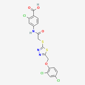 2-Chloro-4-{[({5-[(2,4-dichlorophenoxy)methyl]-1,3,4-thiadiazol-2-yl}sulfanyl)acetyl]amino}benzoic acid