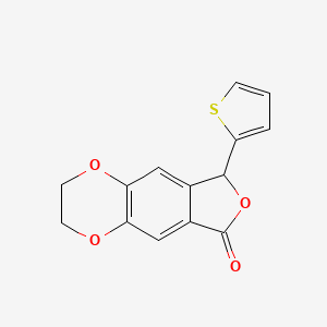 molecular formula C14H10O4S B11054766 8-(thiophen-2-yl)-2,3-dihydrofuro[3,4-g][1,4]benzodioxin-6(8H)-one 