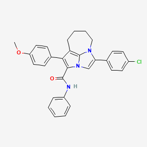 molecular formula C30H26ClN3O2 B11054782 4-(4-Chlorophenyl)-1-(4-methoxyphenyl)-N~2~-phenyl-5,6,7,8-tetrahydro-2A,4A-diazacyclopenta[CD]azulene-2-carboxamide 