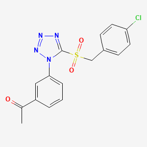 1-(3-{5-[(4-chlorobenzyl)sulfonyl]-1H-tetrazol-1-yl}phenyl)ethanone