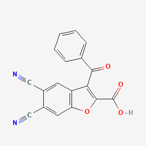 5,6-Dicyano-3-(phenylcarbonyl)-1-benzofuran-2-carboxylic acid