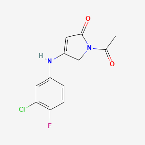 molecular formula C12H10ClFN2O2 B11054871 1-acetyl-4-[(3-chloro-4-fluorophenyl)amino]-1,5-dihydro-2H-pyrrol-2-one 