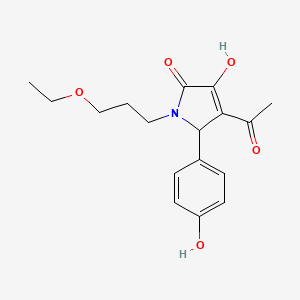 molecular formula C17H21NO5 B11054878 4-acetyl-1-(3-ethoxypropyl)-3-hydroxy-5-(4-hydroxyphenyl)-1,5-dihydro-2H-pyrrol-2-one 