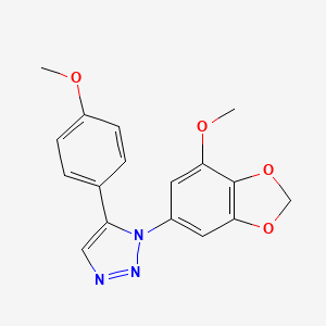 molecular formula C17H15N3O4 B11054888 1-(7-methoxy-1,3-benzodioxol-5-yl)-5-(4-methoxyphenyl)-1H-1,2,3-triazole 