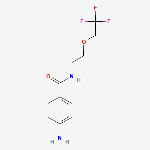 molecular formula C11H13F3N2O2 B11054894 4-amino-N-[2-(2,2,2-trifluoroethoxy)ethyl]benzamide CAS No. 924710-26-9