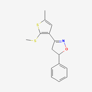 3-[5-Methyl-2-(methylsulfanyl)thiophen-3-yl]-5-phenyl-4,5-dihydro-1,2-oxazole