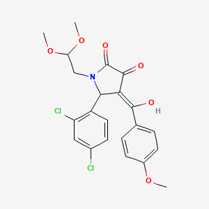 5-(2,4-Dichlorophenyl)-1-(2,2-dimethoxyethyl)-3-hydroxy-4-(4-methoxybenzoyl)-1,5-dihydro-2H-pyrrol-2-one