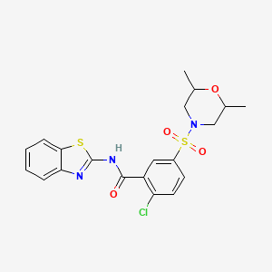 molecular formula C20H20ClN3O4S2 B11054931 N-(1,3-benzothiazol-2-yl)-2-chloro-5-[(2,6-dimethylmorpholin-4-yl)sulfonyl]benzamide 