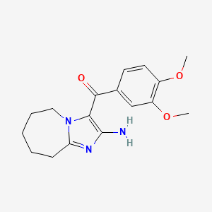 molecular formula C17H21N3O3 B11054961 (2-amino-6,7,8,9-tetrahydro-5H-imidazo[1,2-a]azepin-3-yl)(3,4-dimethoxyphenyl)methanone 