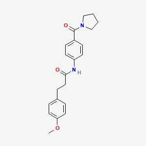 molecular formula C21H24N2O3 B11054993 3-(4-methoxyphenyl)-N-[4-(pyrrolidin-1-ylcarbonyl)phenyl]propanamide 