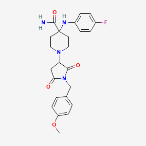 molecular formula C24H27FN4O4 B11055016 4-[(4-Fluorophenyl)amino]-1-[1-(4-methoxybenzyl)-2,5-dioxopyrrolidin-3-yl]piperidine-4-carboxamide 