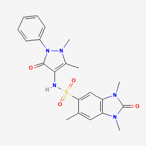 N-(1,5-dimethyl-3-oxo-2-phenyl-2,3-dihydro-1H-pyrazol-4-yl)-1,3,6-trimethyl-2-oxo-2,3-dihydro-1H-benzimidazole-5-sulfonamide