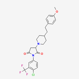 1-[4-Chloro-3-(trifluoromethyl)phenyl]-3-{4-[2-(4-methoxyphenyl)ethyl]piperidin-1-yl}pyrrolidine-2,5-dione