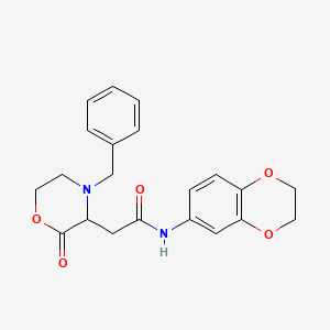 molecular formula C21H22N2O5 B11055108 2-(4-benzyl-2-oxomorpholin-3-yl)-N-(2,3-dihydro-1,4-benzodioxin-6-yl)acetamide 