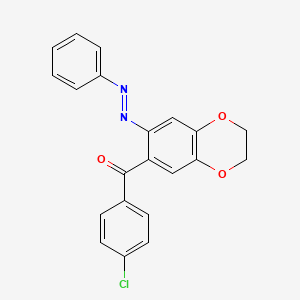 molecular formula C21H15ClN2O3 B11055130 (4-chlorophenyl){7-[(E)-phenyldiazenyl]-2,3-dihydro-1,4-benzodioxin-6-yl}methanone 