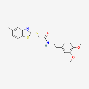 N-[2-(3,4-dimethoxyphenyl)ethyl]-2-[(5-methyl-1,3-benzothiazol-2-yl)sulfanyl]acetamide