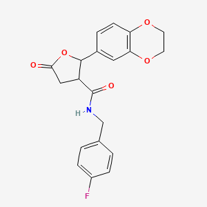 2-(2,3-Dihydro-1,4-benzodioxin-6-YL)-N-(4-fluorobenzyl)-5-oxotetrahydro-3-furancarboxamide