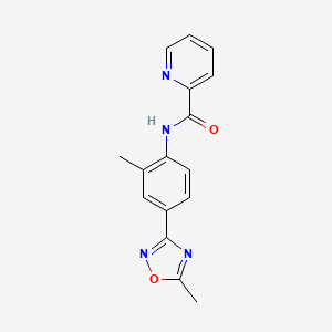 molecular formula C16H14N4O2 B11055150 N-[2-methyl-4-(5-methyl-1,2,4-oxadiazol-3-yl)phenyl]pyridine-2-carboxamide 