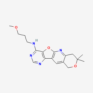 molecular formula C18H22N4O3 B11055167 N-(3-methoxypropyl)-5,5-dimethyl-6,17-dioxa-2,12,14-triazatetracyclo[8.7.0.03,8.011,16]heptadeca-1(10),2,8,11(16),12,14-hexaen-15-amine 