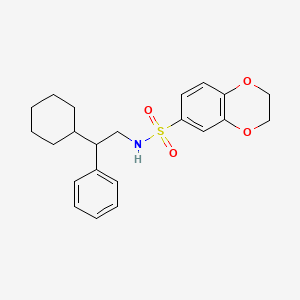 molecular formula C22H27NO4S B11055168 N-(2-cyclohexyl-2-phenylethyl)-2,3-dihydro-1,4-benzodioxine-6-sulfonamide 