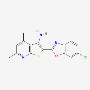 2-(6-Chloro-1,3-benzoxazol-2-yl)-4,6-dimethylthieno[2,3-b]pyridin-3-amine