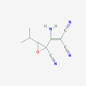 molecular formula C10H10N4O B11055177 2-[Amino(2-cyano-3-isopropyl-2-oxiranyl)methylene]malononitrile 