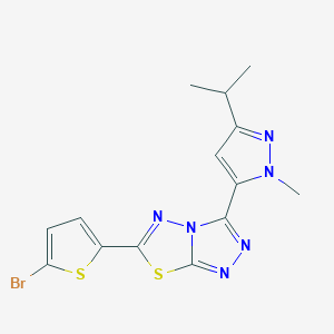 6-(5-bromothiophen-2-yl)-3-[1-methyl-3-(propan-2-yl)-1H-pyrazol-5-yl][1,2,4]triazolo[3,4-b][1,3,4]thiadiazole