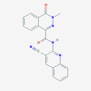 molecular formula C20H13N5O2 B11055189 N-(3-cyanoquinolin-2-yl)-3-methyl-4-oxo-3,4-dihydrophthalazine-1-carboxamide 