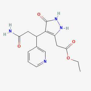 ethyl {4-[3-amino-3-oxo-1-(pyridin-3-yl)propyl]-5-oxo-2,5-dihydro-1H-pyrazol-3-yl}acetate