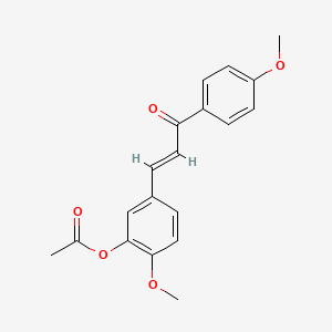 molecular formula C19H18O5 B11055200 2-Methoxy-5-[(E)-3-(4-methoxyphenyl)-3-oxo-1-propenyl]phenyl acetate 