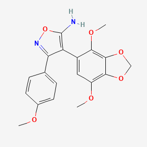 molecular formula C19H18N2O6 B11055209 4-(4,7-Dimethoxy-1,3-benzodioxol-5-YL)-3-(4-methoxyphenyl)-5-isoxazolamine 