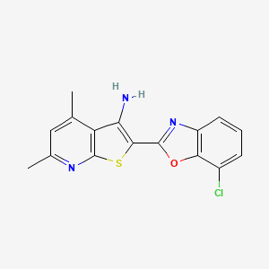 2-(7-Chloro-1,3-benzoxazol-2-yl)-4,6-dimethylthieno[2,3-b]pyridin-3-amine