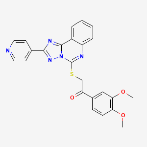 molecular formula C24H19N5O3S B11055241 1-(3,4-Dimethoxyphenyl)-2-{[2-(pyridin-4-yl)[1,2,4]triazolo[1,5-c]quinazolin-5-yl]sulfanyl}ethanone 