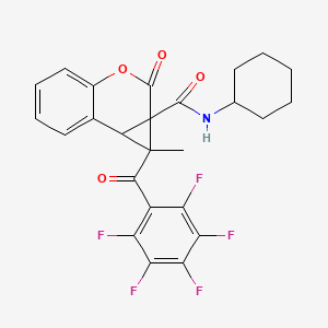 N-cyclohexyl-1-methyl-2-oxo-1-[(pentafluorophenyl)carbonyl]-1,7b-dihydrocyclopropa[c]chromene-1a(2H)-carboxamide