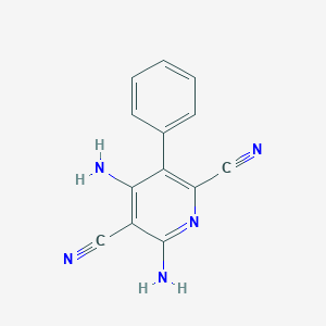 molecular formula C13H9N5 B11055263 4,6-Diamino-3-phenylpyridine-2,5-dicarbonitrile 