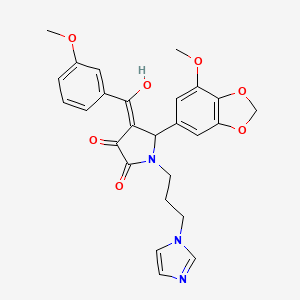 3-hydroxy-1-[3-(1H-imidazol-1-yl)propyl]-5-(7-methoxy-1,3-benzodioxol-5-yl)-4-[(3-methoxyphenyl)carbonyl]-1,5-dihydro-2H-pyrrol-2-one