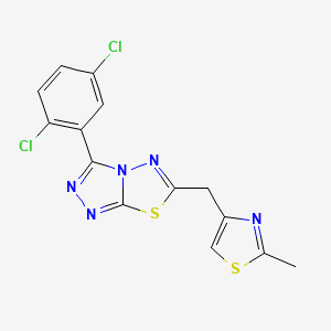 molecular formula C14H9Cl2N5S2 B11055293 3-(2,5-Dichlorophenyl)-6-[(2-methyl-1,3-thiazol-4-yl)methyl][1,2,4]triazolo[3,4-b][1,3,4]thiadiazole 