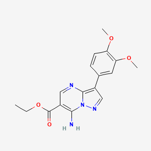 Ethyl 7-amino-3-(3,4-dimethoxyphenyl)pyrazolo[1,5-a]pyrimidine-6-carboxylate