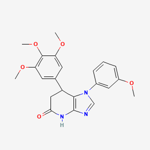 molecular formula C22H23N3O5 B11055306 1-(3-methoxyphenyl)-7-(3,4,5-trimethoxyphenyl)-1,4,6,7-tetrahydro-5H-imidazo[4,5-b]pyridin-5-one 