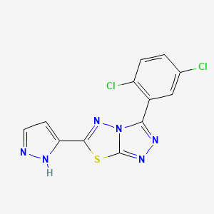 3-[3-(2,5-Dichlorophenyl)-[1,2,4]triazolo[3,4-b][1,3,4]thiadiazol-6-yl]-1H-pyrazole