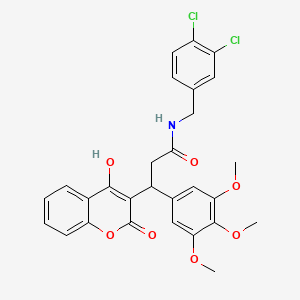 N-(3,4-dichlorobenzyl)-3-(4-hydroxy-2-oxo-2H-chromen-3-yl)-3-(3,4,5-trimethoxyphenyl)propanamide