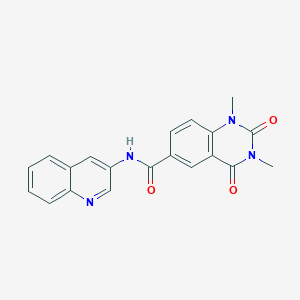 molecular formula C20H16N4O3 B11055320 6-Quinazolinecarboxamide, 1,2,3,4-tetrahydro-1,3-dimethyl-2,4-dioxo-N-(3-quinolinyl)- 