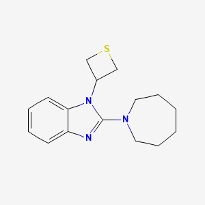 molecular formula C16H21N3S B11055339 2-(azepan-1-yl)-1-(thietan-3-yl)-1H-benzimidazole 