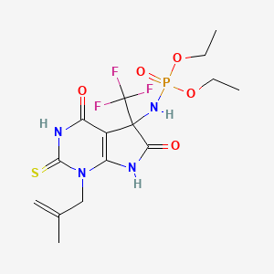 5-[(Diethoxyphosphoryl)amino]-1-(2-methylprop-2-EN-1-YL)-2-sulfanylidene-5-(trifluoromethyl)-1H,2H,3H,4H,5H,6H,7H-pyrrolo[2,3-D]pyrimidine-4,6-dione