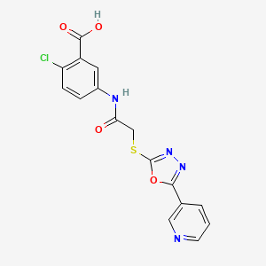 2-Chloro-5-[({[5-(pyridin-3-yl)-1,3,4-oxadiazol-2-yl]sulfanyl}acetyl)amino]benzoic acid