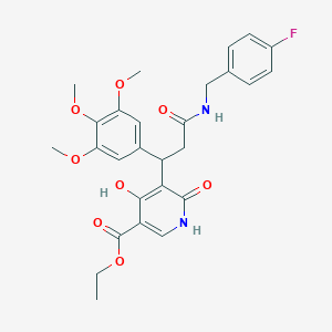 Ethyl 5-{3-[(4-fluorobenzyl)amino]-3-oxo-1-(3,4,5-trimethoxyphenyl)propyl}-4-hydroxy-6-oxo-1,6-dihydropyridine-3-carboxylate